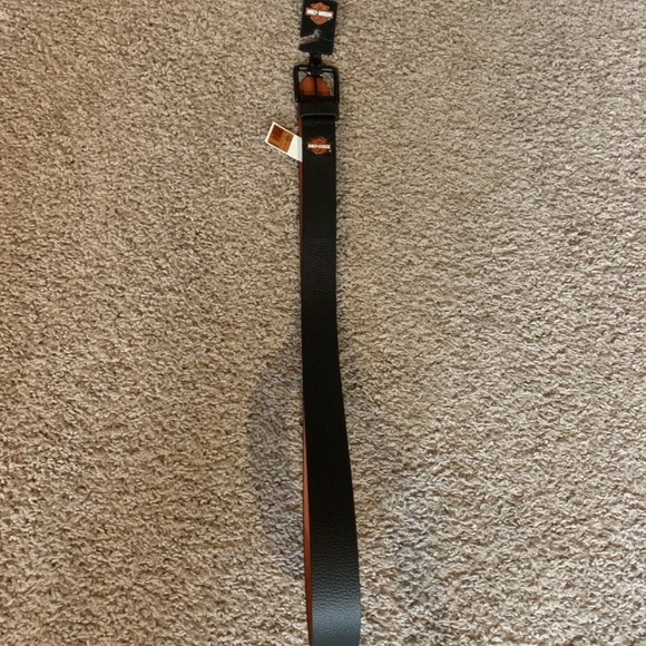 Harley-Davidson Men's XL 42/44 Pebbled Genuine Leather Belt, Black New - Picture 3 of 10